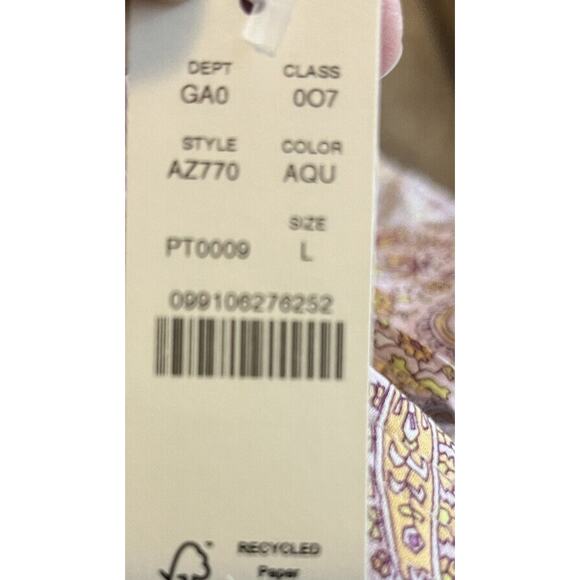 J. Crew Ruffle Tank Top Pink Paisley Large NWT Babydoll Cami Y2K Fairy Cottage - Picture 9 of 9